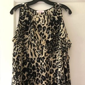 Parker open shoulder leopard blouse